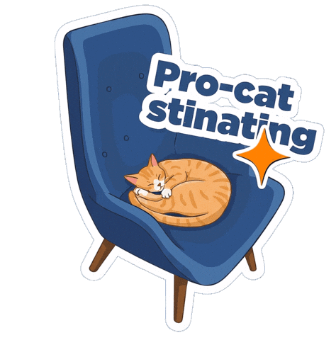 Cat Procrastinating Sticker by TitanCorpLtd