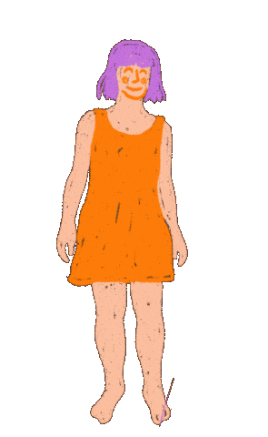 Dancing Girl Strokes Sticker