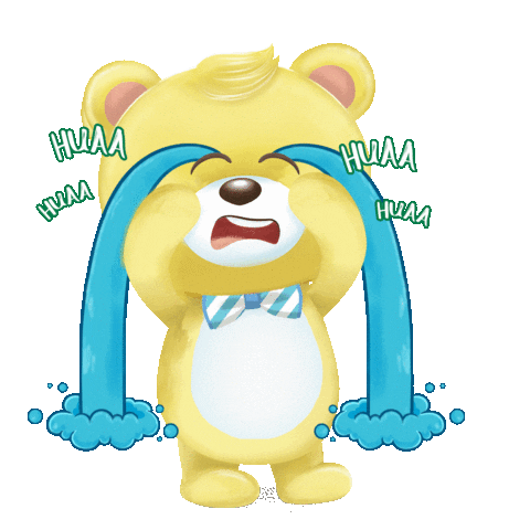 Sad Bear Sticker by Promina Indofood