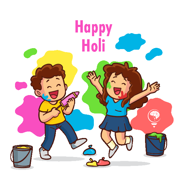 How to draw Holi festival colors