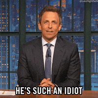 seth meyers idiot GIF by Late Night with Seth Meyers
