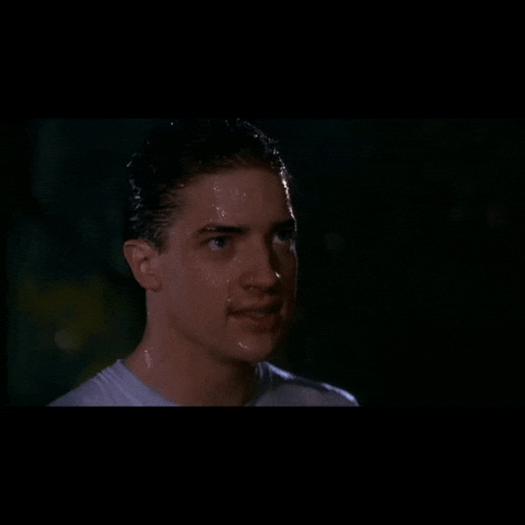 Scared Brendan Fraser GIF
