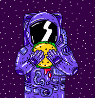 burger astronaut GIF by Jamie Tam