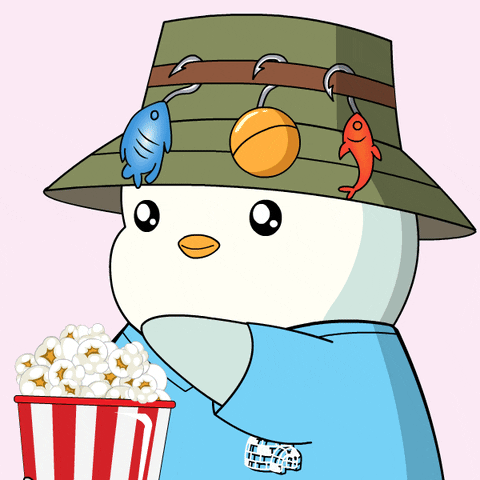 Im Curious Popcorn Time GIF by Pudgy Penguins