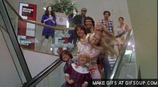 the brady bunch escalator GIF