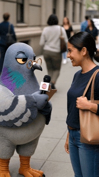 Petty Pigeon Deadpan Sidewalk Comedy