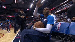 russell westbrook hello GIF by NBA