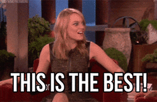 excited emma stone GIF