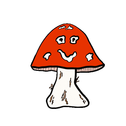Whats Up Mushroom Sticker