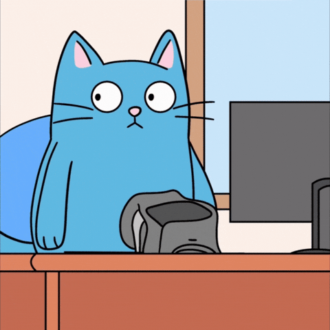 Stealing Blue Cat GIF