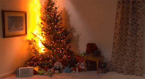 Image result for christmas tree on fire gifs