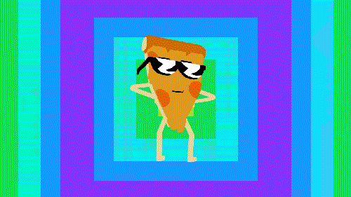 food, loop, trippy, pizza, rainbow, colors, sunglasses, 420, cartoon network,  delivery, oh yeah, shades, foot, fandom, slice, blaze, pepperoni, munchies,  cn, right on, ug, uncle grandpa, anthropomorphic, pizza steve, pizzaman,  meat lovers,