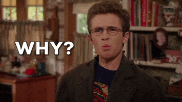 TV gif. Sean Giambrone as Adam on The Goldbergs looking frustrated and confused, asking, "why?"