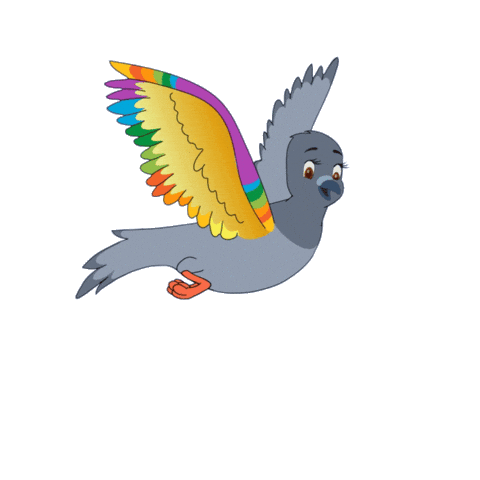 Rainbow Flying Sticker by Tiny Teaching Tales