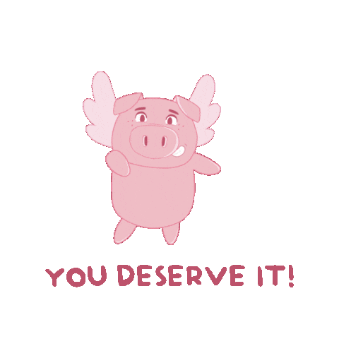 Treat Yourself Flying Pig Sticker by PositivelyPigasus