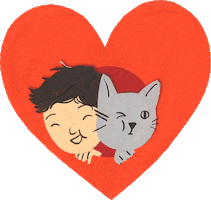 In Love Cat Sticker by Lorraine Nam