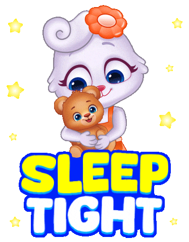 Good Night Teddy Sticker by Lucas and Friends by RV AppStudios