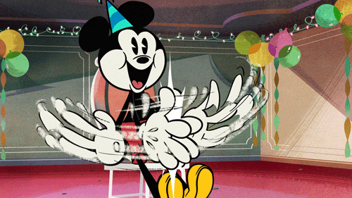 birthday party applause GIF by Mickey Mouse