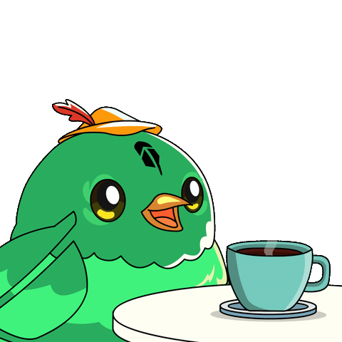 Good Morning Drinking Sticker by Robbie