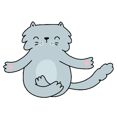 Cat Breathe Sticker by Rafs Design