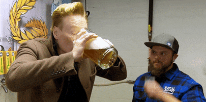 beer drinking GIF by Team Coco