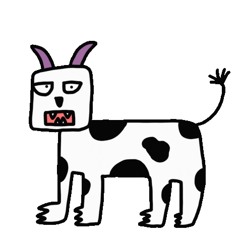 Confused Cow Sticker