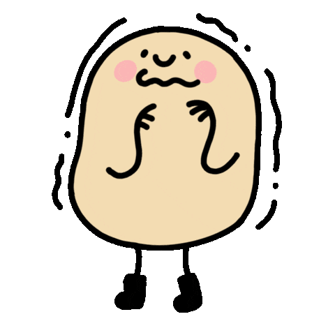 Scared Potato Sticker by xiuxiubear