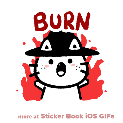 Cat Burn GIF by Sticker Book iOS GIFs