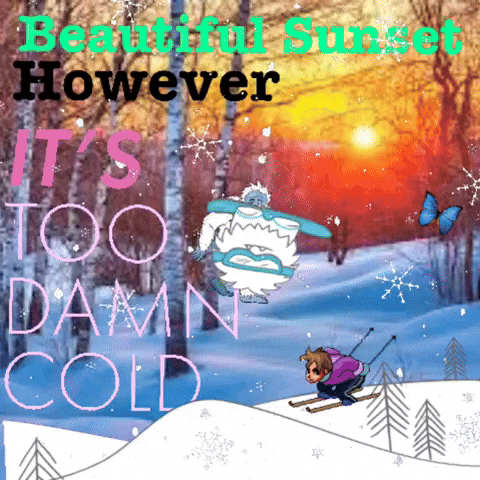 Beautiful Sunset Evening Snow GIF