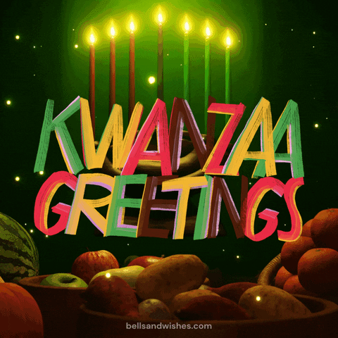 Happy Kwanzaa Kinara GIF by Bells and Wishes