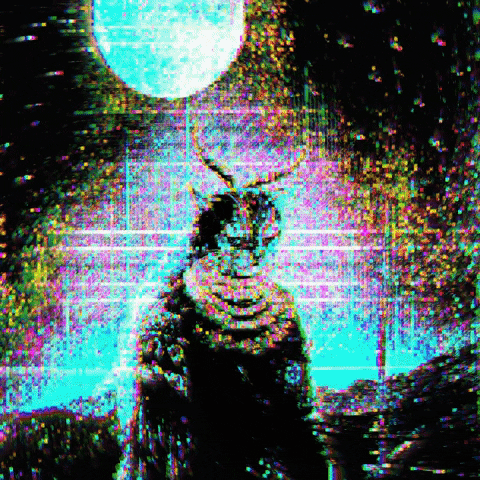 Full Moon Cat GIF by Empress Trash