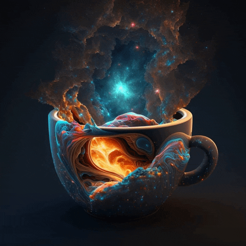DreamImaginations coffee space ai cup GIF