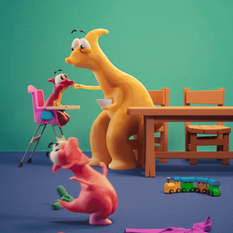 Family Life Running GIF by Claynosaurz