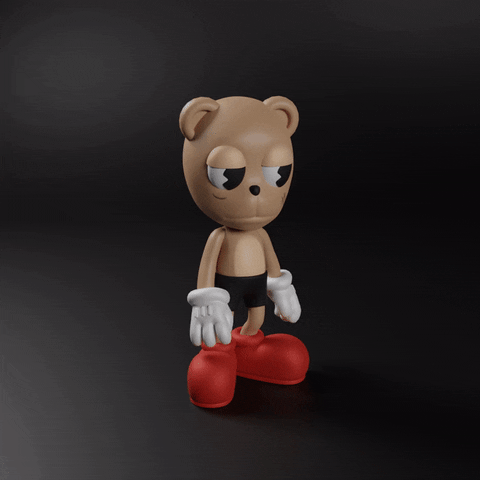 Toonies bear chill toy figure GIF