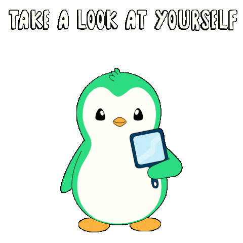 Think Take A Look At Yourself Sticker by Abster