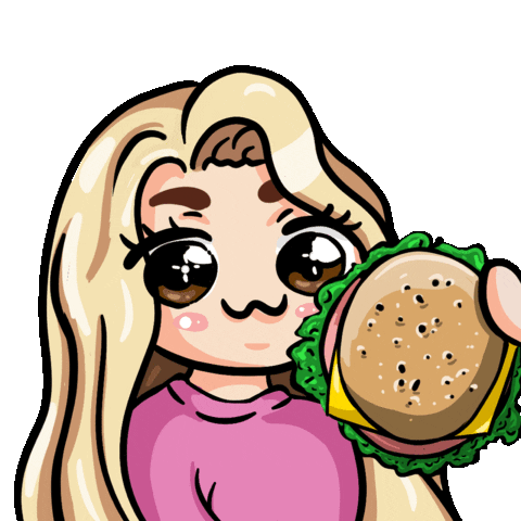 Hungry Veggie Burger Sticker by Ellienka