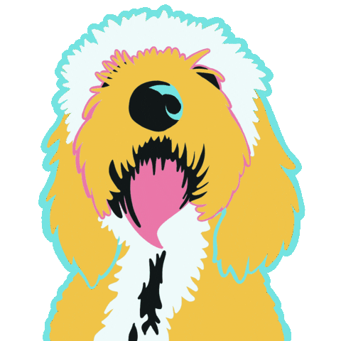 Dog Simon Sticker by Halfsquare Designs