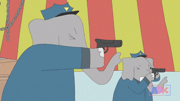 shooting animation domination GIF by AOK