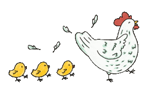 Happy Chicken Sticker by OEB Breakfast Co.