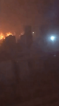 Fire Burns Through the Night in Bristol