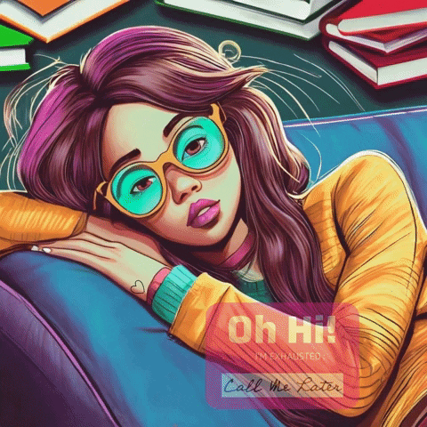 Tired Art GIF by Sweet Charee Gallery