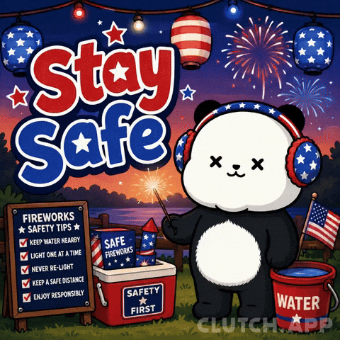 Stay Safe Independence Day GIF by Kanpai Pandas