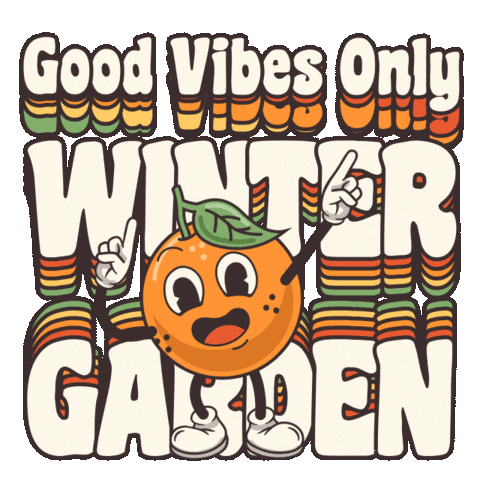 Good Vibes Orange Sticker by Winter Garden Vibes