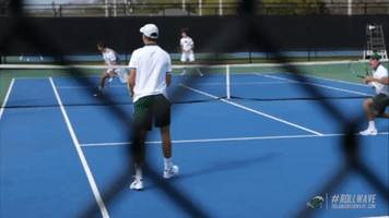 men's tennis wave GIF by GreenWave