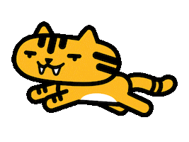 Cat Run Sticker by Lutu Studio