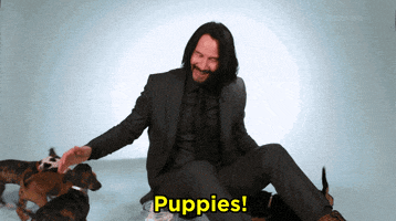Keanu Reeves Puppies GIF