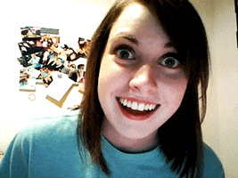 looking around overly attached girlfriend GIF
