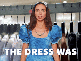Blue Dress Debate GIF by Sealed With A GIF