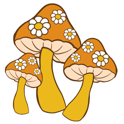 70S Mushroom Sticker by Kirbee Lawler