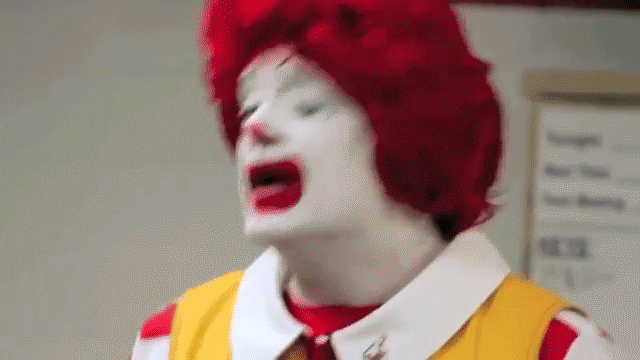 Image result for sad ronald mcdonald gif